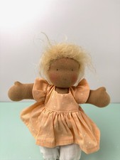 Handmade Steiner Waldorf Cloth Doll Soft Toy Wool Hair 25cm
