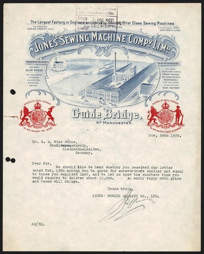 Invoice manchester 1922 - invoice,