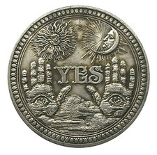 Yes No Ouija Coin Gothic Prediction All Seeing Eye Occult Death Angel Spirit Uk