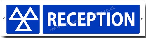 Reception metal sign mot - metal, sign.mot