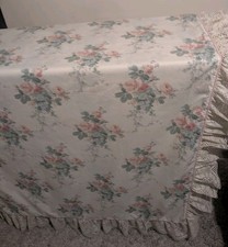 DORMA CROSCILL CHESTNUT HILL ROSES LACE PIPING DOUBLE DUVET COVER 1 P'CASE GC