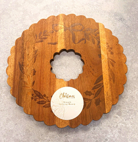 Christmas wooden round serving - round,