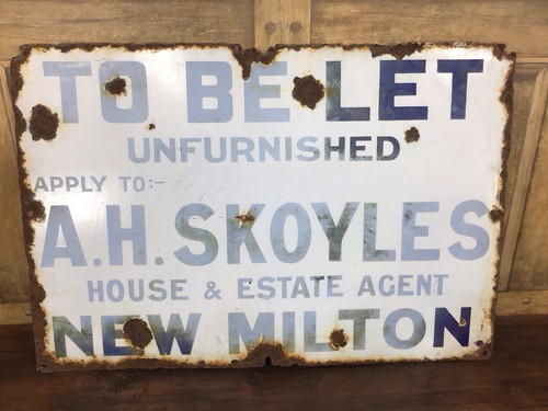 Vintage enamel estate agent - vintage,