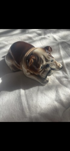 Bone china bulldog figure - bone,
