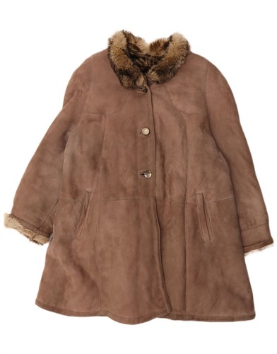 Vintage womens shearling coat - shearling,