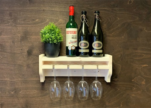 Shabby chic wine - shelf, rack