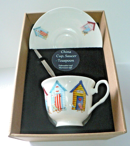 Beach hut bone china - cup, and