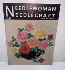 VINTAGE 1953 NEEDLEWOMAN & NEEDLECRAFT MAGAZINE #55 COMPLETE WITH TRANSFER VGC!