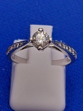Ernest Jones 9 Carat White Gold 0.50 Carat Diamond Ring Size J.5 / K 2.7g