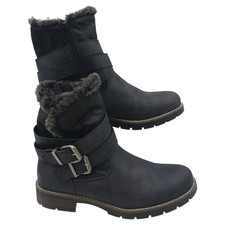 Pavers Women's Charcoal  Faux Fur Lined Ankle Boots Size 40 New