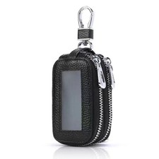 Key Holder Case Car Key Bag Genuine Leather Keys Wallet Double Pocket Pouch Bag