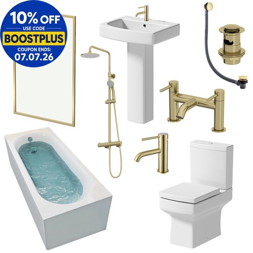 Brushed brass bathroom suite - brushed,