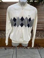 Vintage Adidas Argyle Ivan Lendl Cream Track Jacket Full Zip Men’s Large 
