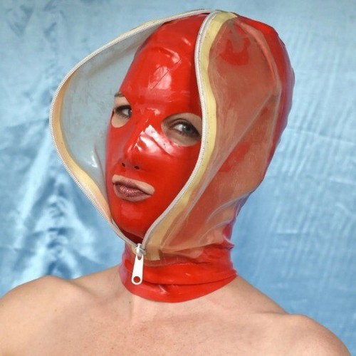 Latex gummi hood rubber mask - hood,