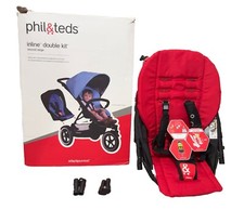 Phil & Teds Inline Dot Double Kit Second Seat  Navigator Red Box RRP £150