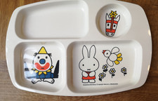 Vintage Miffy childrens sections plate .clown. Dick Bruna. Rectangle Melamine