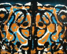 Modernist ABSTRACT PAINTING Expressionist MODERN ART TWINSIES FOLTZ 