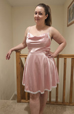 Baby pink glossy satin lace