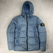 Stone Island Crinkle Reps Down Puffer Jacket Large Coat Blue 5281