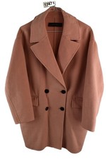 ZARA Woman Pink Overcoat size M Womens Coat Jacket Wool Blend Casual Outdoors