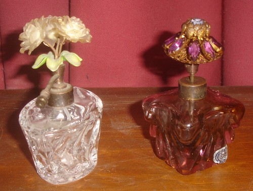 Two vintage glass perfume - two,