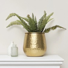 Round gold hammered metal