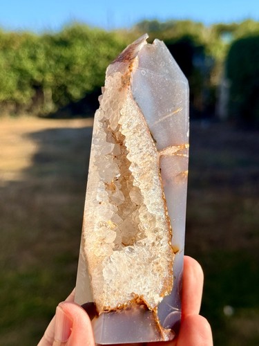 Banded agate geode - agate,