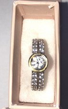 DIAMONIQUE QVC PLATINUM PLATED 925 SILVER RING NWOT