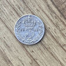 1916 Threepence Coin George V Silver  Three (3) Pence