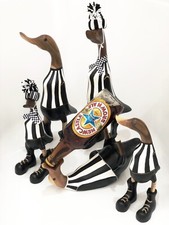 Newcastle Black White Duck Ornament Bottle Holder Bamboo Football Duck St James
