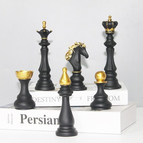 Black white chess - black, figurines