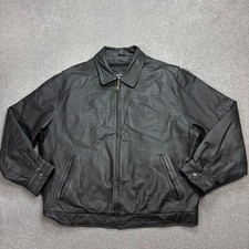 Leather Flying Jacket Adult X Large Black Bomber Aviator Military USA Flight Men