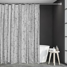 Bathroom Shower Curtain Single Waterproof Anti-Mildew with Hooks 70x70 inch NEW