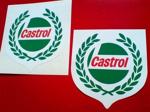 Castrol oil garland stickers - castrol,