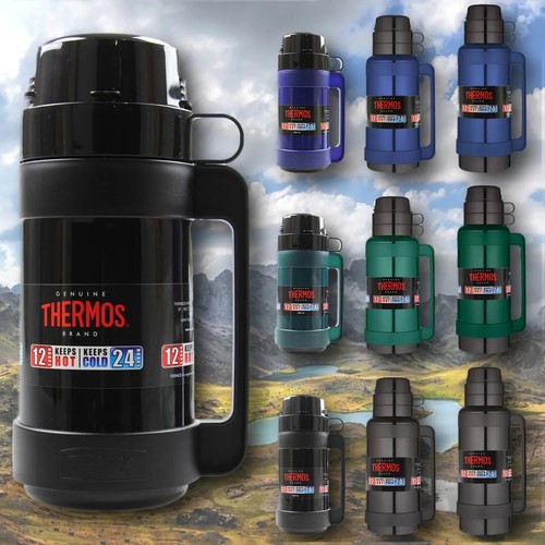 Thermos glass vacuum flask - glass, hot