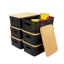 Set of 6 Stylish Black Storage
