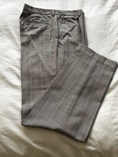 Stromberg Golf Trousers Mens 36L Check Beige Brown White Golfing Lightweight