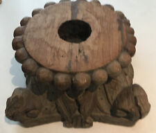 Antique Indian Wooden Column Capital Base Hand Carved Original 18th 19th Century