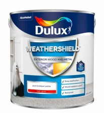 Dulux WeatherShield High Gloss 2.5 Litre - Pure Brilliant White Damaged Tin