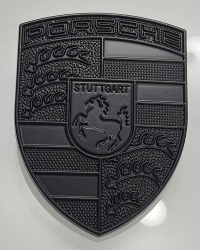 Porsche black emblem hood - porsche,