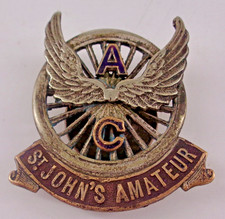1893 St. Johns Amateurs Cycling Club - Antique Membership Winged Lapel Badge