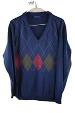 TOOTAL Navy Knitwear Jumper size M Mens Pullover V-Neck Jumper Casual Outdoors