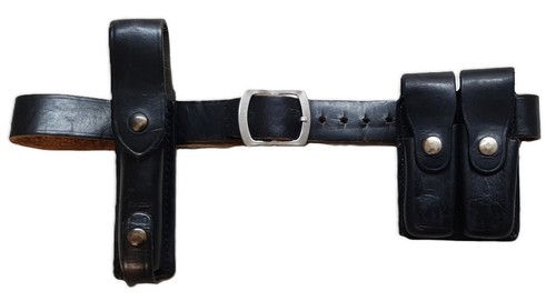 Leather belt with - 36", bianchi