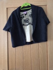 Monsoon Black Angora Bolero-Style Cardigan