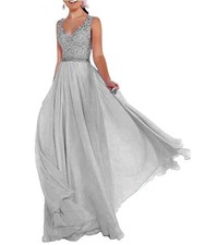 V-Neck Chiffon Lace Wedding