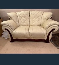 leather sofas 3 and 2 seater in cream