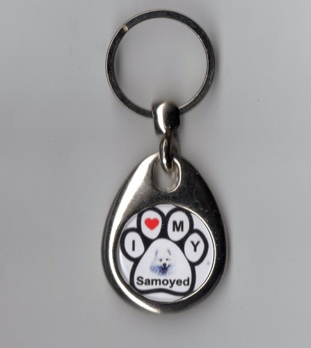 Dog keyring samoyed - keyring,