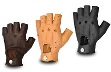 CLASSIC LEATHER FINGERLESS SKINFIT DRIVING GLOVES BUS BIKER WHEELCHAIR CHAUFFEUR