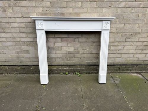 White timber fireplace - white,