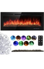 40/50/60" Electric Fireplace Inset in-Wall Recessed/Wall Mounted w/Touch Screen